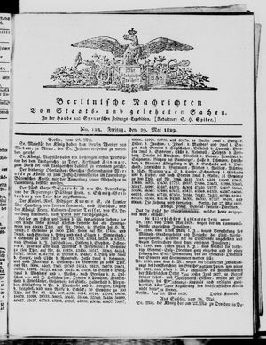Berlinische Nachrichten von Staats- und gelehrten Sachen vom 29.05.1829