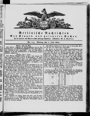 Berlinische Nachrichten von Staats- und gelehrten Sachen vom 01.06.1829