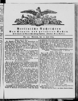 Berlinische Nachrichten von Staats- und gelehrten Sachen vom 10.06.1829