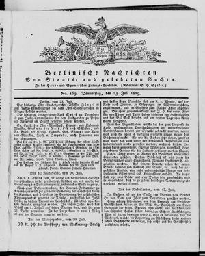 Berlinische Nachrichten von Staats- und gelehrten Sachen vom 23.07.1829