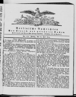 Berlinische Nachrichten von Staats- und gelehrten Sachen vom 24.07.1829