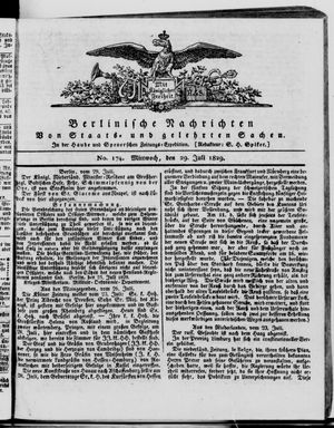 Berlinische Nachrichten von Staats- und gelehrten Sachen vom 29.07.1829