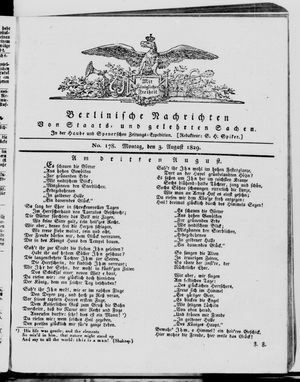 Berlinische Nachrichten von Staats- und gelehrten Sachen vom 03.08.1829