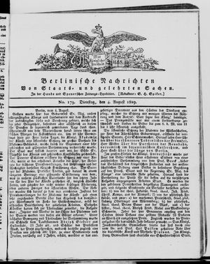 Berlinische Nachrichten von Staats- und gelehrten Sachen vom 04.08.1829