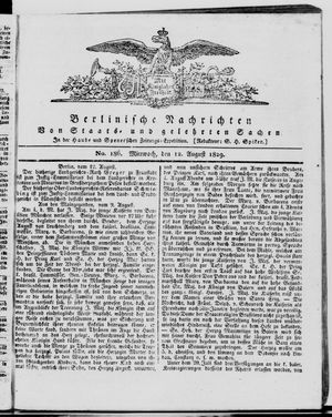 Berlinische Nachrichten von Staats- und gelehrten Sachen vom 12.08.1829
