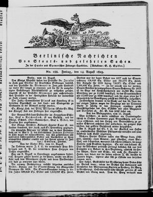 Berlinische Nachrichten von Staats- und gelehrten Sachen vom 14.08.1829