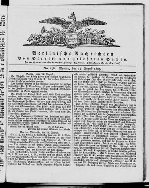 Berlinische Nachrichten von Staats- und gelehrten Sachen vom 24.08.1829