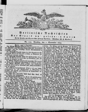 Berlinische Nachrichten von Staats- und gelehrten Sachen vom 01.09.1829