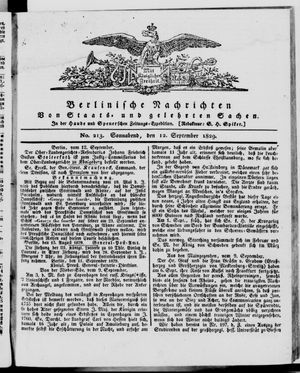 Berlinische Nachrichten von Staats- und gelehrten Sachen vom 12.09.1829