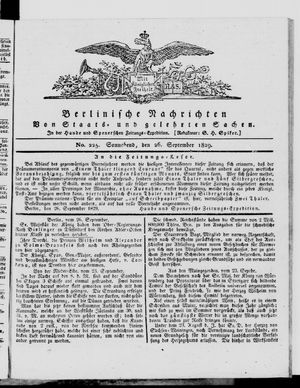 Berlinische Nachrichten von Staats- und gelehrten Sachen vom 26.09.1829