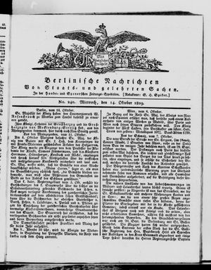 Berlinische Nachrichten von Staats- und gelehrten Sachen vom 14.10.1829