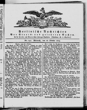 Berlinische Nachrichten von Staats- und gelehrten Sachen vom 28.10.1829