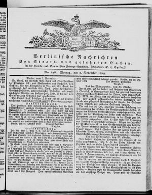 Berlinische Nachrichten von Staats- und gelehrten Sachen vom 02.11.1829