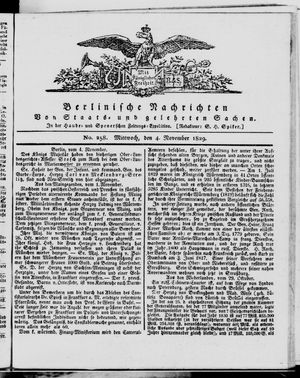 Berlinische Nachrichten von Staats- und gelehrten Sachen vom 04.11.1829