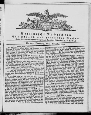 Berlinische Nachrichten von Staats- und gelehrten Sachen vom 05.11.1829