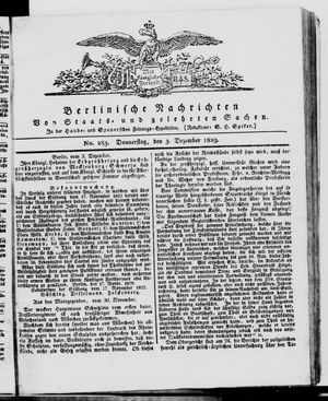 Berlinische Nachrichten von Staats- und gelehrten Sachen vom 03.12.1829