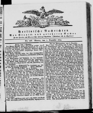 Berlinische Nachrichten von Staats- und gelehrten Sachen vom 07.12.1829