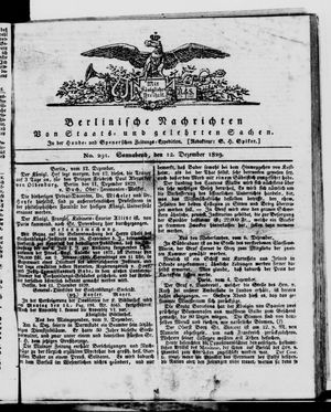 Berlinische Nachrichten von Staats- und gelehrten Sachen on Dec 12, 1829