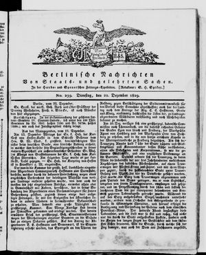 Berlinische Nachrichten von Staats- und gelehrten Sachen vom 22.12.1829