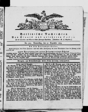 Berlinische Nachrichten von Staats- und gelehrten Sachen on Dec 31, 1829