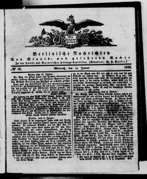 Berlinische Nachrichten von Staats- und gelehrten Sachen on Jan 13, 1830