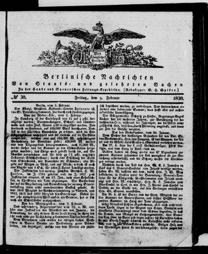 Berlinische Nachrichten von Staats- und gelehrten Sachen vom 05.02.1830
