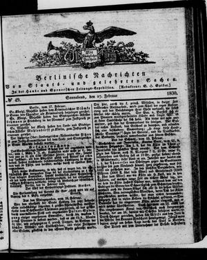 Berlinische Nachrichten von Staats- und gelehrten Sachen vom 27.02.1830