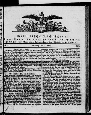 Berlinische Nachrichten von Staats- und gelehrten Sachen vom 02.03.1830