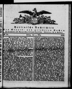 Berlinische Nachrichten von Staats- und gelehrten Sachen vom 05.03.1830