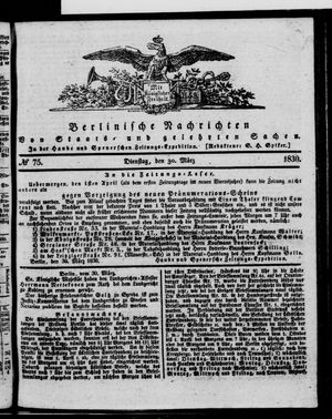 Berlinische Nachrichten von Staats- und gelehrten Sachen vom 30.03.1830