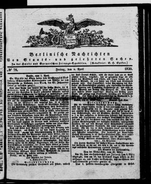 Berlinische Nachrichten von Staats- und gelehrten Sachen vom 02.04.1830