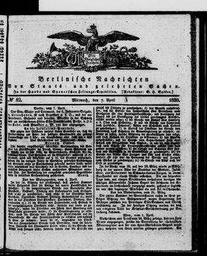 Berlinische Nachrichten von Staats- und gelehrten Sachen vom 07.04.1830