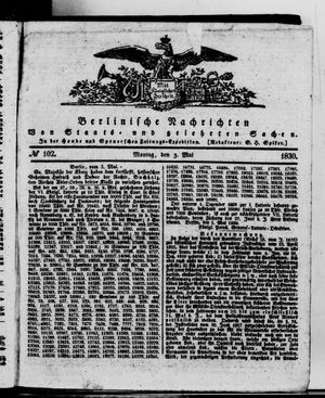 Berlinische Nachrichten von Staats- und gelehrten Sachen vom 03.05.1830