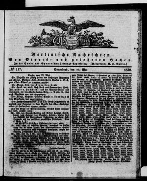 Berlinische Nachrichten von Staats- und gelehrten Sachen vom 22.05.1830