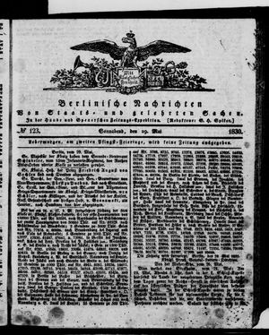 Berlinische Nachrichten von Staats- und gelehrten Sachen vom 29.05.1830