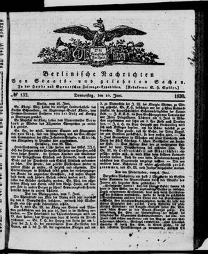 Berlinische Nachrichten von Staats- und gelehrten Sachen vom 10.06.1830