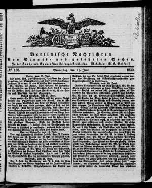 Berlinische Nachrichten von Staats- und gelehrten Sachen vom 17.06.1830