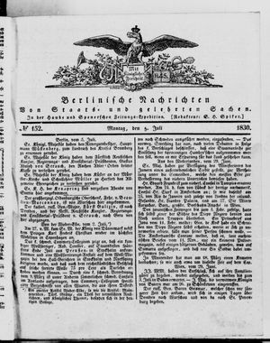 Berlinische Nachrichten von Staats- und gelehrten Sachen vom 05.07.1830