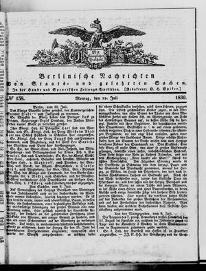 Berlinische Nachrichten von Staats- und gelehrten Sachen vom 12.07.1830