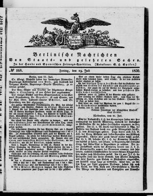 Berlinische Nachrichten von Staats- und gelehrten Sachen vom 23.07.1830