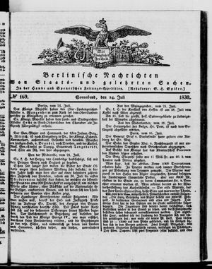 Berlinische Nachrichten von Staats- und gelehrten Sachen on Jul 24, 1830
