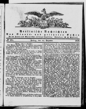 Berlinische Nachrichten von Staats- und gelehrten Sachen vom 17.12.1830