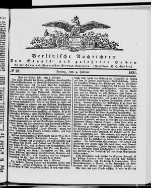 Berlinische Nachrichten von Staats- und gelehrten Sachen vom 04.02.1831