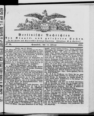 Berlinische Nachrichten von Staats- und gelehrten Sachen vom 12.02.1831