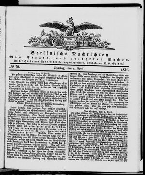 Berlinische Nachrichten von Staats- und gelehrten Sachen vom 05.04.1831