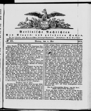 Berlinische Nachrichten von Staats- und gelehrten Sachen vom 02.05.1831