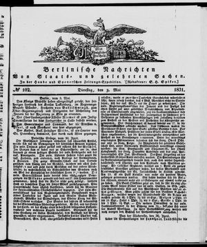 Berlinische Nachrichten von Staats- und gelehrten Sachen vom 03.05.1831