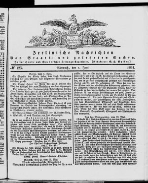 Berlinische Nachrichten von Staats- und gelehrten Sachen vom 01.06.1831