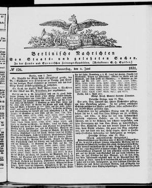 Berlinische Nachrichten von Staats- und gelehrten Sachen vom 02.06.1831