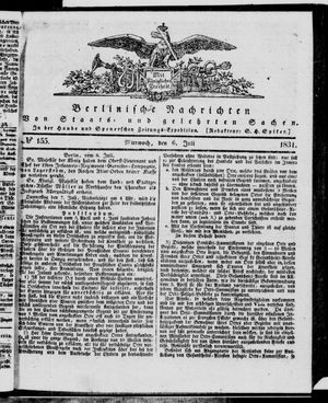 Berlinische Nachrichten von Staats- und gelehrten Sachen vom 06.07.1831